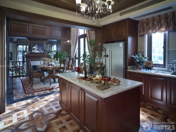 开放式厨房吧台装修效果图