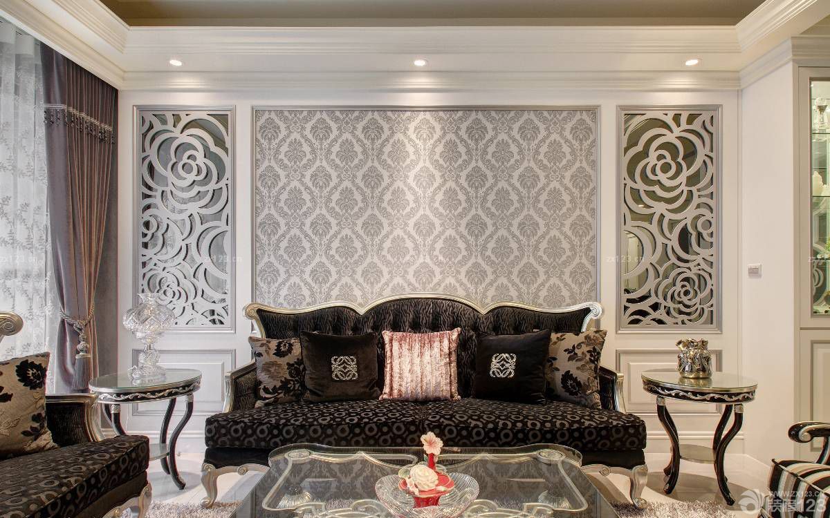 2025小户型客厅墙面壁纸颜色图片