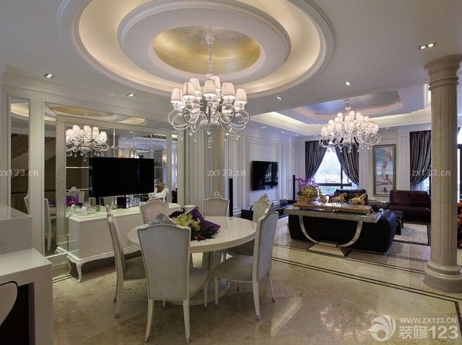 最新简欧风格客餐厅效果图片