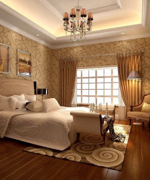 最新乡村房子小户型简欧风格卧室窗帘装修效果图片