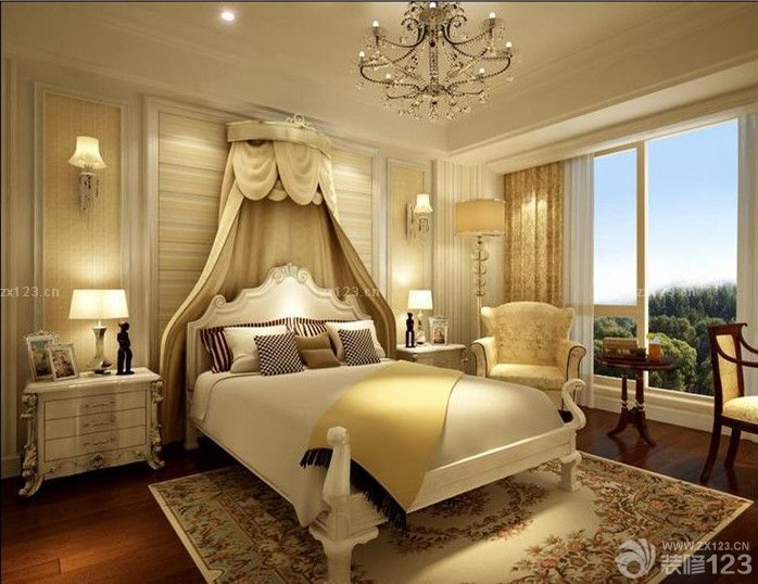最新78平米小户型简欧风格卧室窗帘装修效果图欣赏