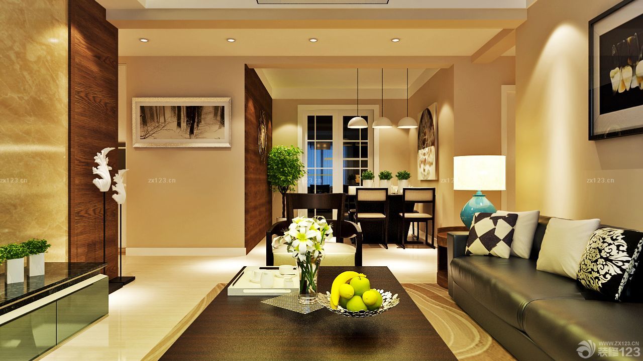 2025简约风格家庭客餐厅效果图片欣赏