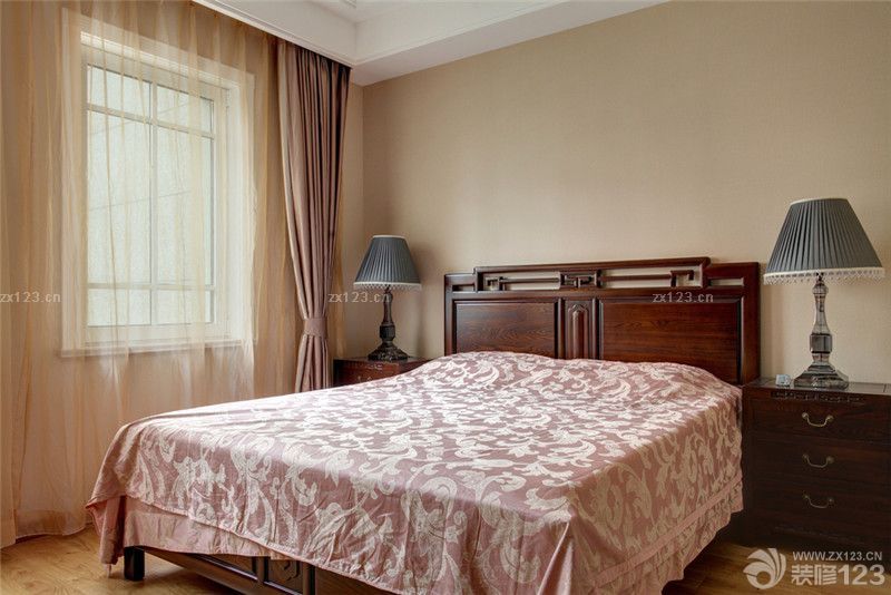 2025最新简约风格主卧室纱帘设计图