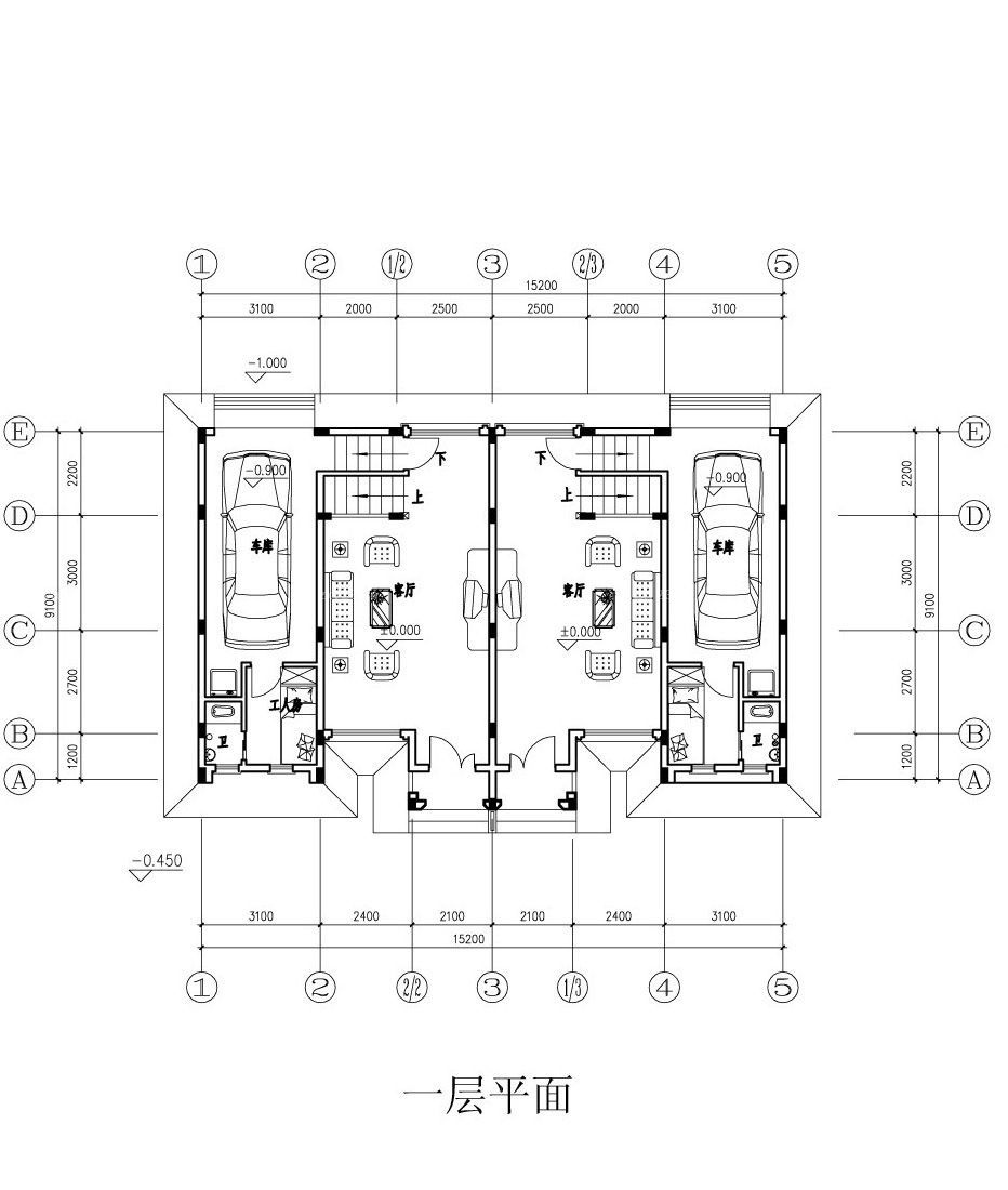 农村简单小联排别墅户型图2023