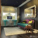 书房黑色墙面装修效果图大全2025图片