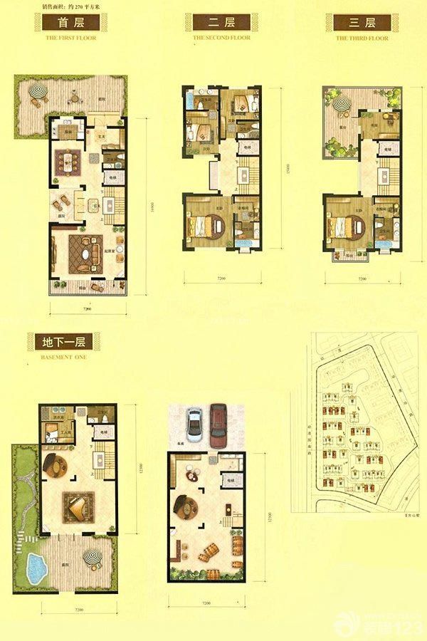特色欧式别墅户型图大全