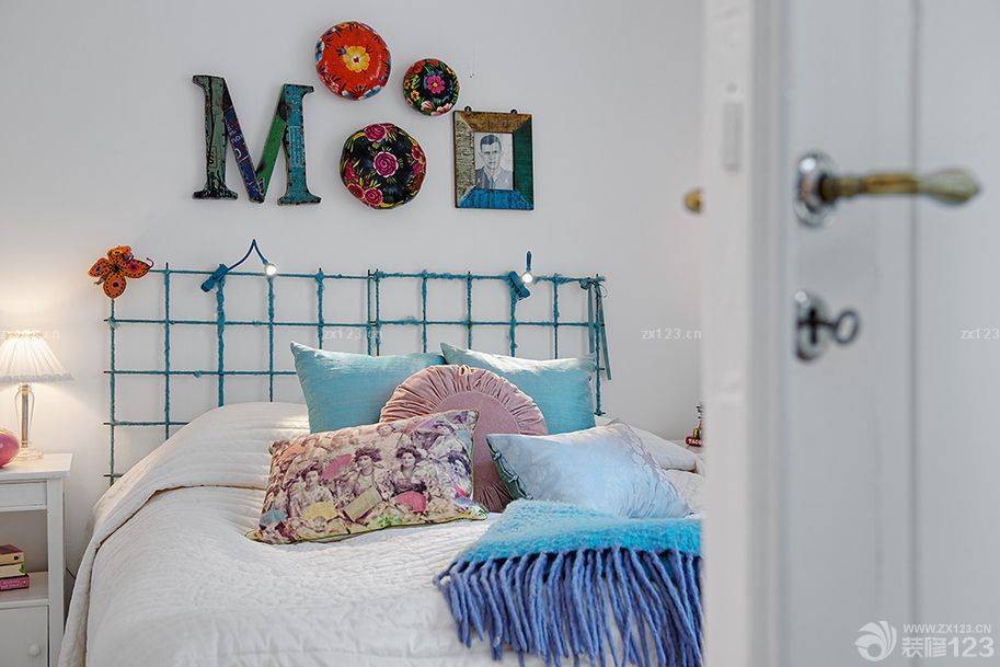 简欧乡村风格小户型女生卧室装修图