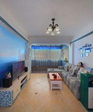 家装地中海风格客厅沙发摆放图片大全2023