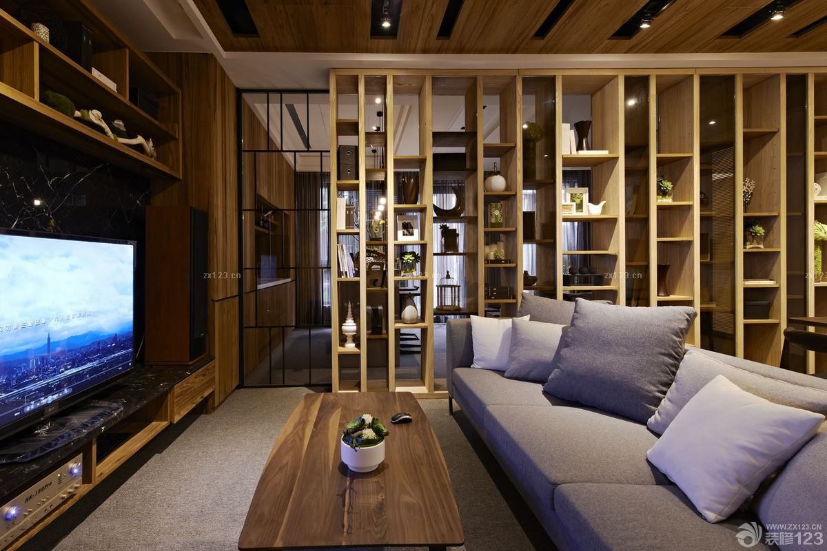 时尚小户型客厅装修博古架图片大全