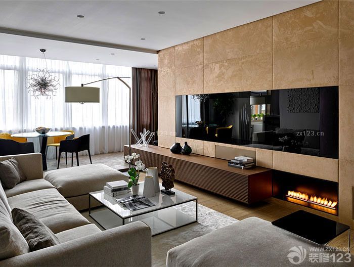 2025简约风格客厅沙发摆放效果图