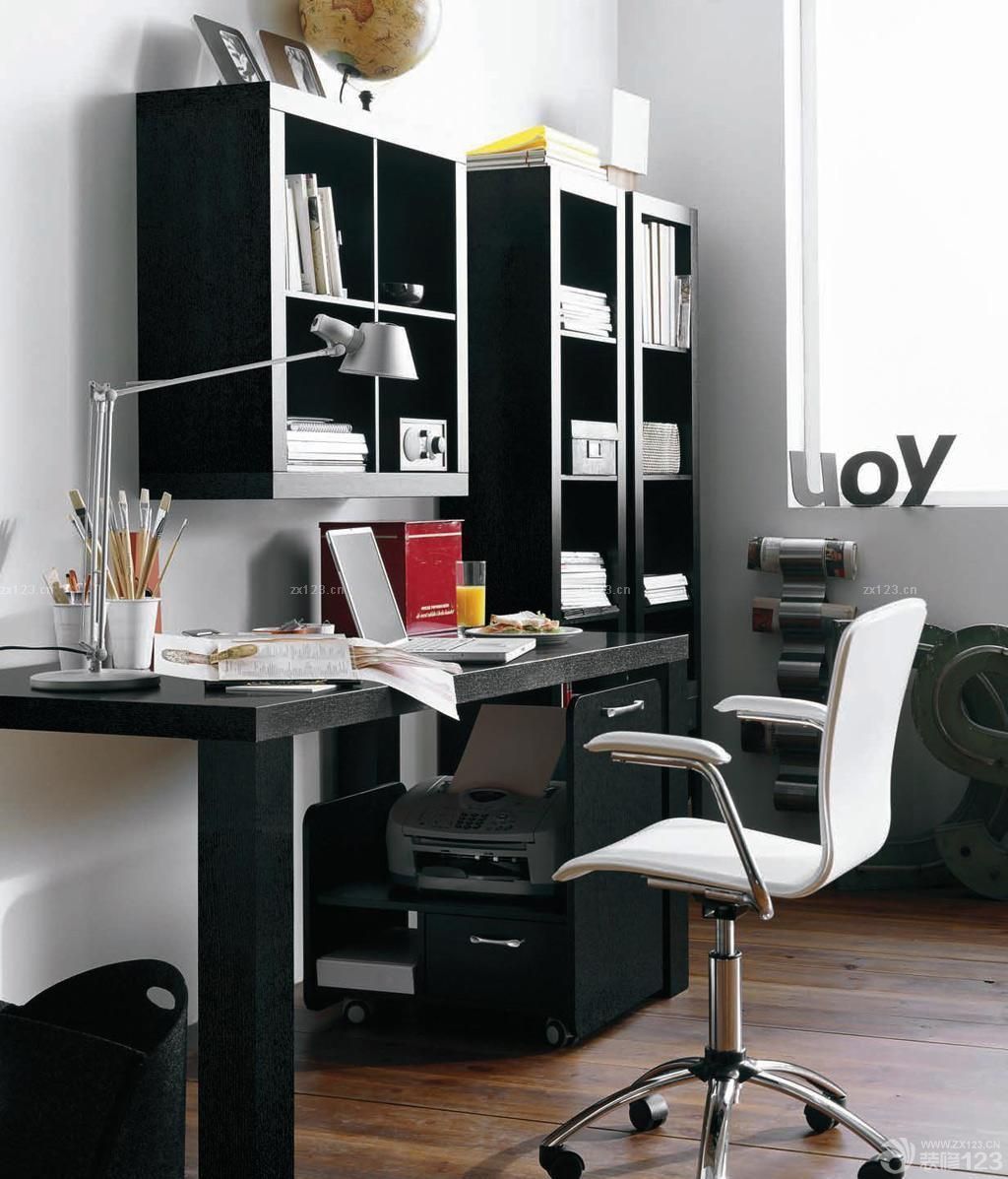 旧房改造简约风格书房效果图 