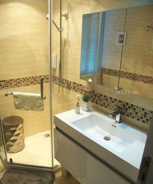 最新40平方一室一厅简欧风格厕所装修效果图片