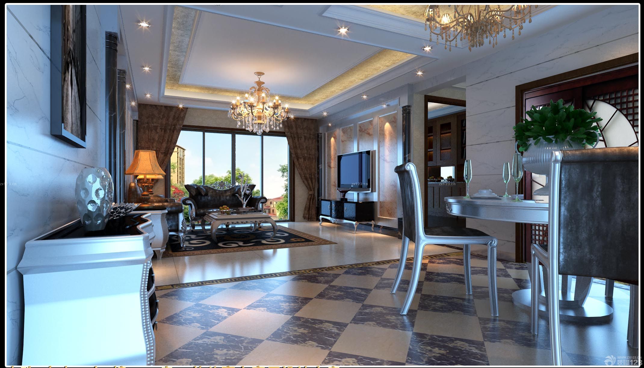 2025最新欧式风格拼花地砖装修效果图