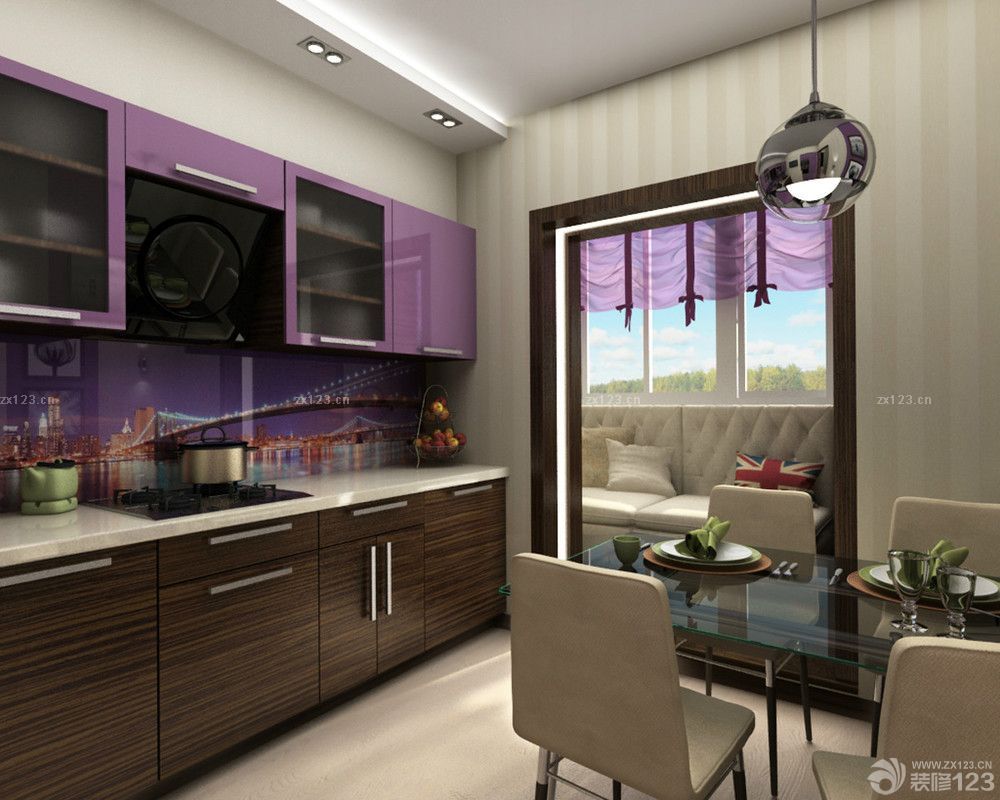 一室一厅简约风格厨柜装修效果图片大全