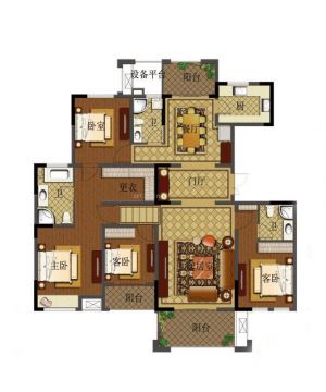 2025经典室内四房两厅户型图