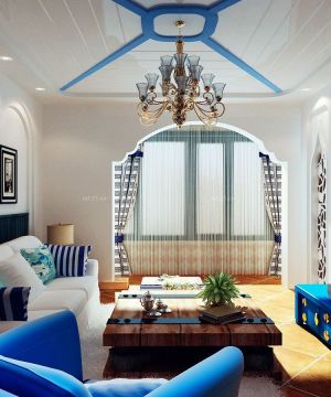 最新地中海风格2023家装客厅效果图欣赏