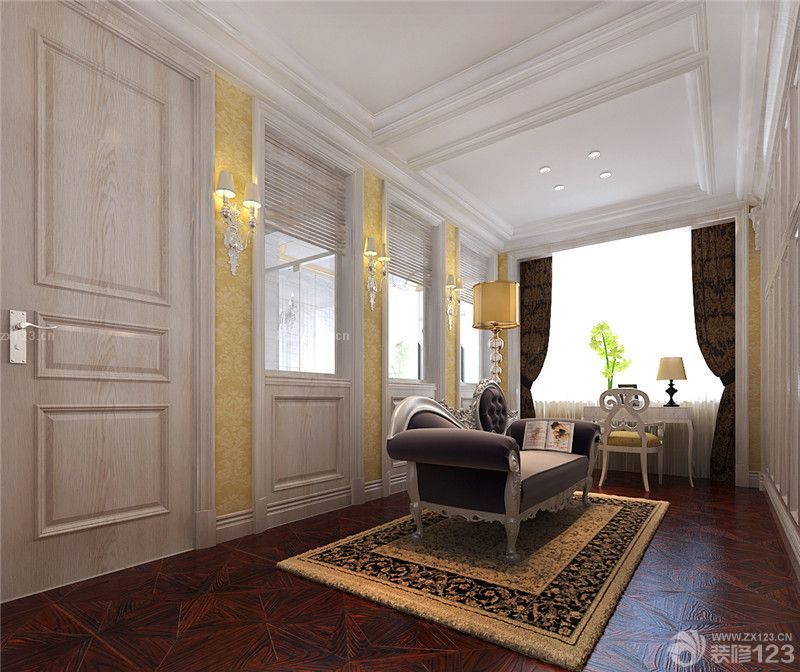 2025家庭休闲区简欧风格地板效果图片