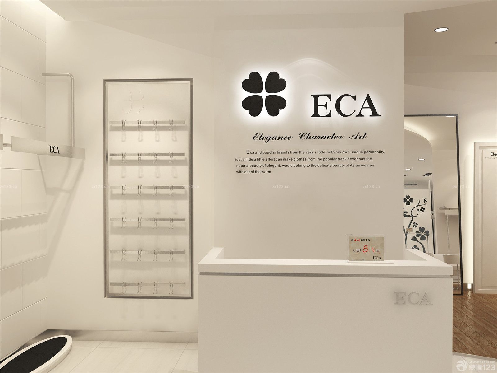简约黑白风格品牌服装店装修效果图片大全
