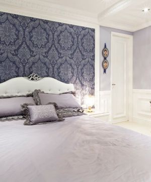 最新紫韵奢华一室房间简欧风格壁纸装修效果图大全