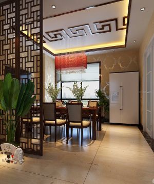 2025最新二室一厅中式饭厅吊顶效果图