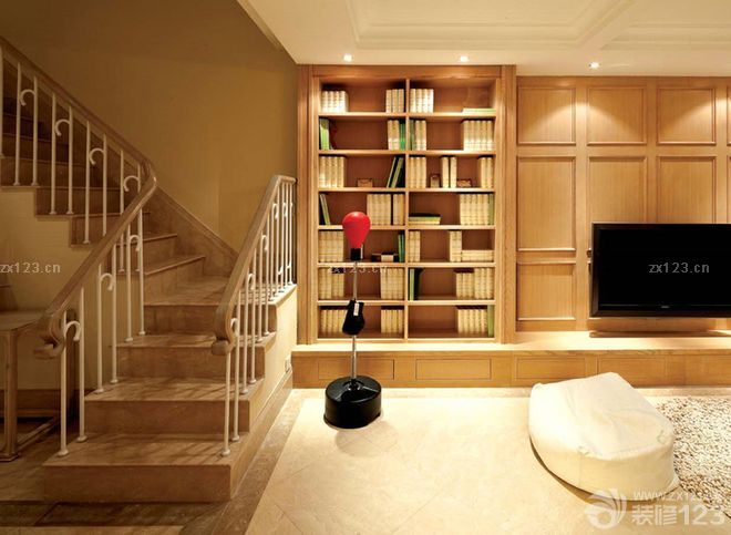 2025创意客厅简单美式书柜装修图片大全