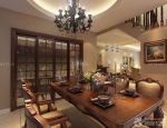 2025经典美式乡村风格别墅餐厅实木美式餐边柜装修图片