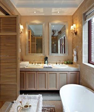 新古典美式浴室柜装修实景图片大全