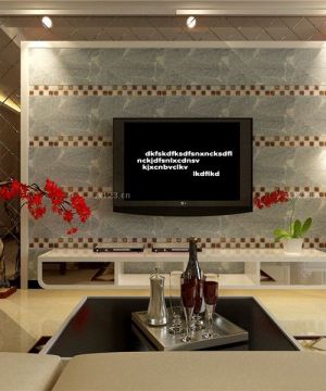 最新现代风格大户型客厅电视背景墙装修图片