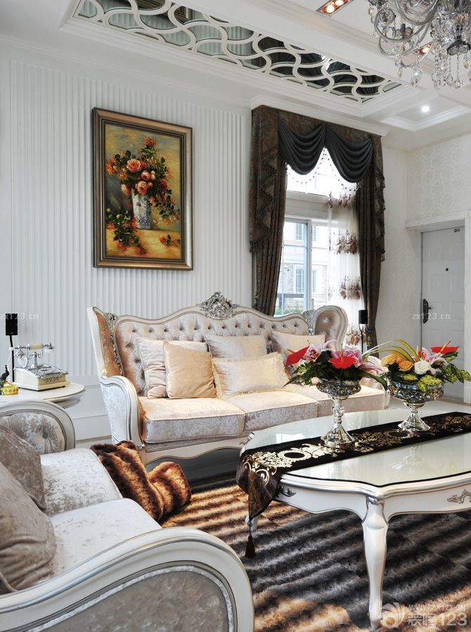 简欧风格交换空间客厅装修图片大全