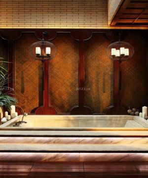 最新东南亚风格室内白色浴缸装修效果图