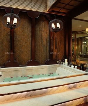 最新东南亚风格室内浴缸设计效果图欣赏