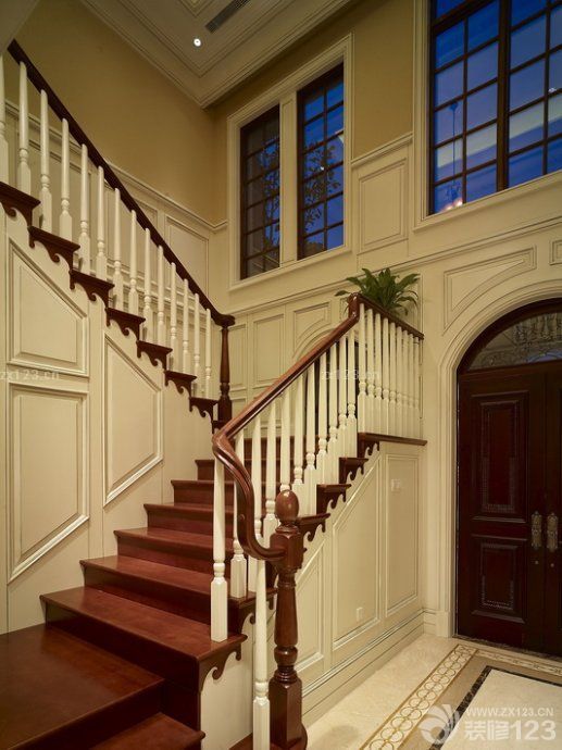 最新豪华别墅美式风格楼梯装修图片大全