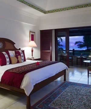 最新东南亚风格酒店室内床装修图片