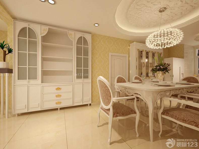最新家庭餐厅简欧风格装修实景图大全