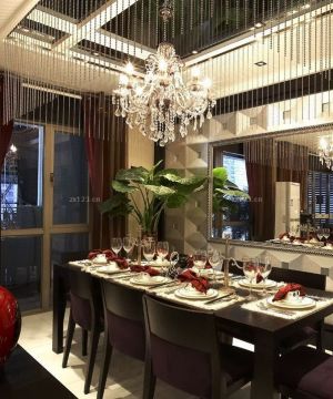 100平方房屋东南亚餐厅家具设计图 