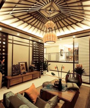 最新东南亚风格家装客厅实木家具图