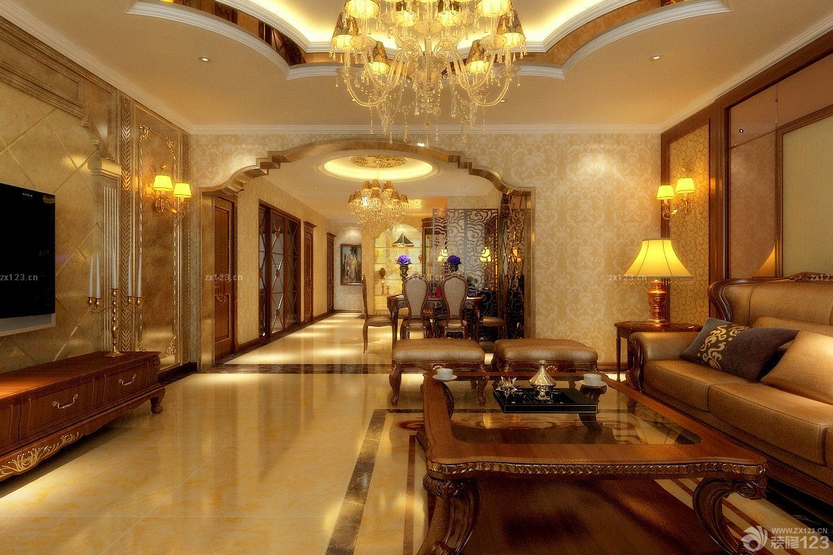 2025最新欧式室内装潢经典客厅装修图片 