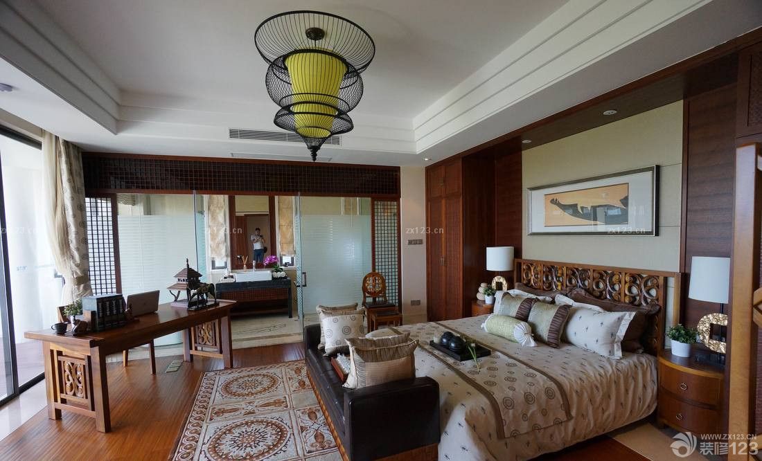 2025东南亚风格卧室书桌设计图片