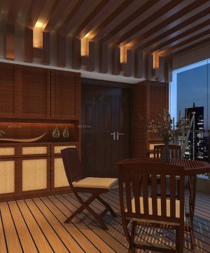 最新东南亚风格木质吊顶装修设计效果图欣赏