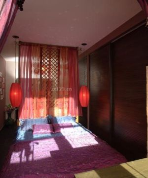 东南亚风格室内床装修效果图欣赏