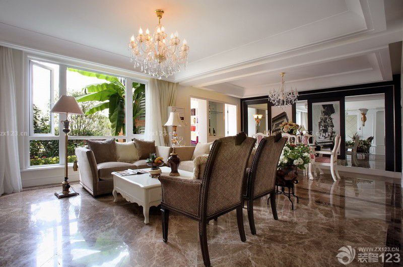 楼中楼简欧风格石材地面装修案例大全