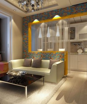 最新65平米现代简约小户型客厅装修效果图片