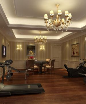 家庭健身房简欧风格背景墙设计图片大全