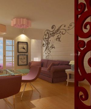 温馨家装55平米小户型玄关隔断效果图欣赏