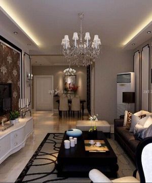 最新两室两厅简欧风格客厅沙发装修效果图欣赏