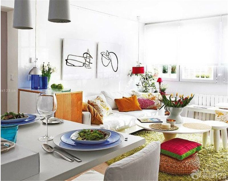 最新家庭室内北欧风格客厅效果图