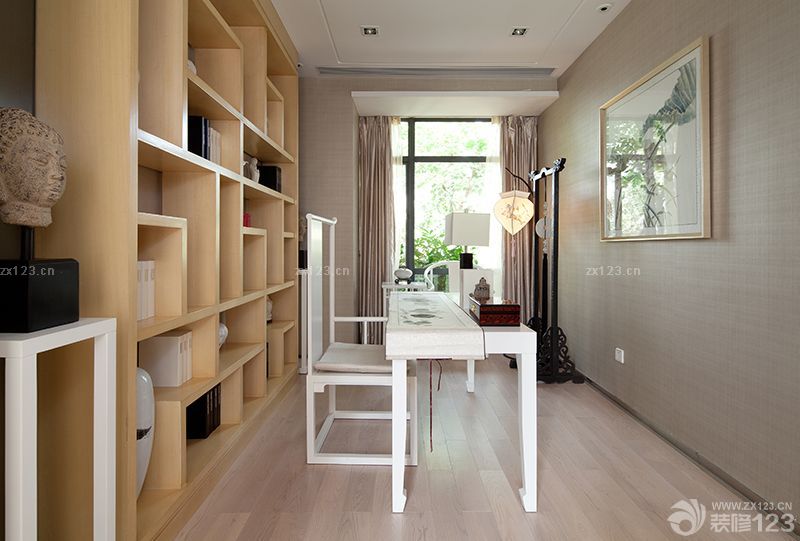 家装设计书房装饰画样板房效果图片