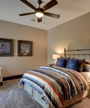 美式乡村风格卧室床设计实景图欣赏