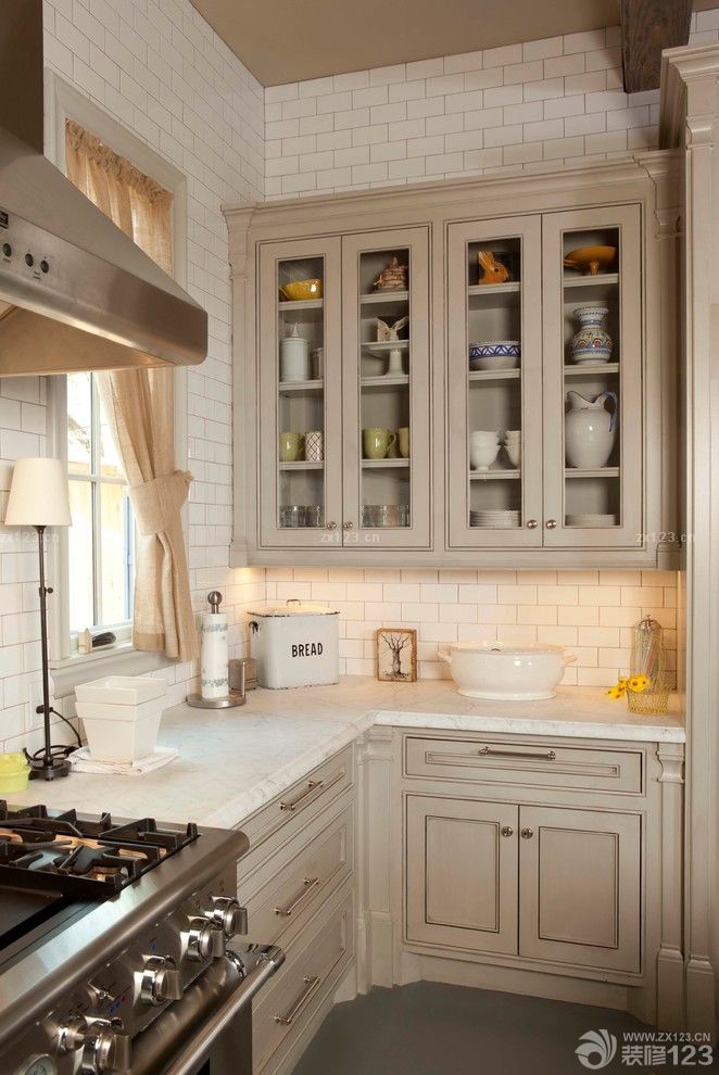 美式乡村风格家具香槟色橱柜实景图欣赏2025