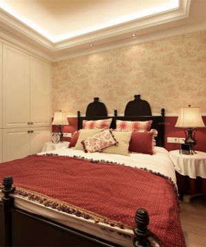 2023复古家庭7平米卧室美式床装修效果图欣赏
